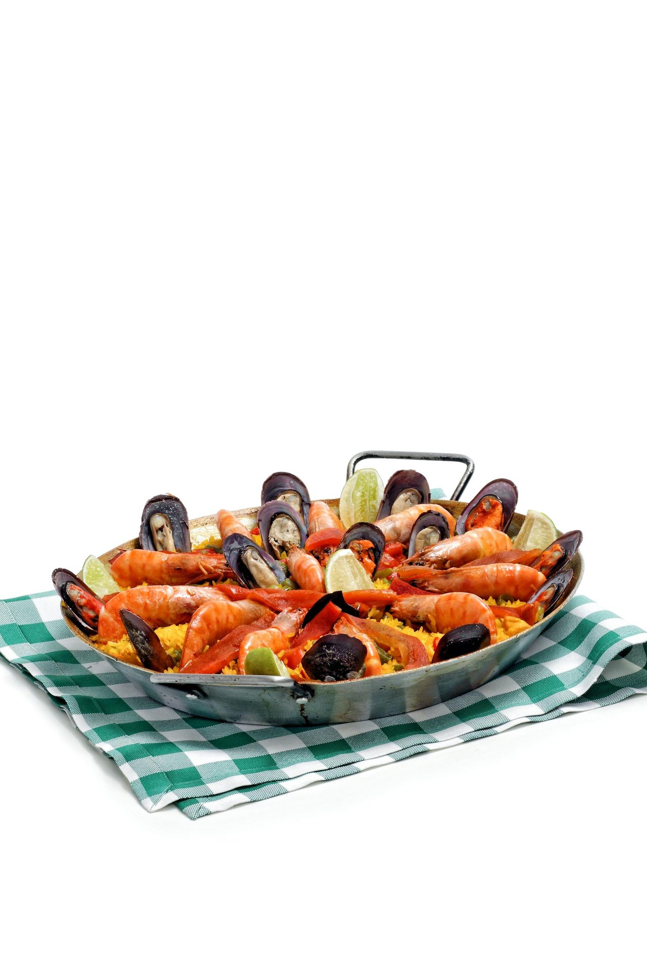 Paella med skaldyr, kylling og ris